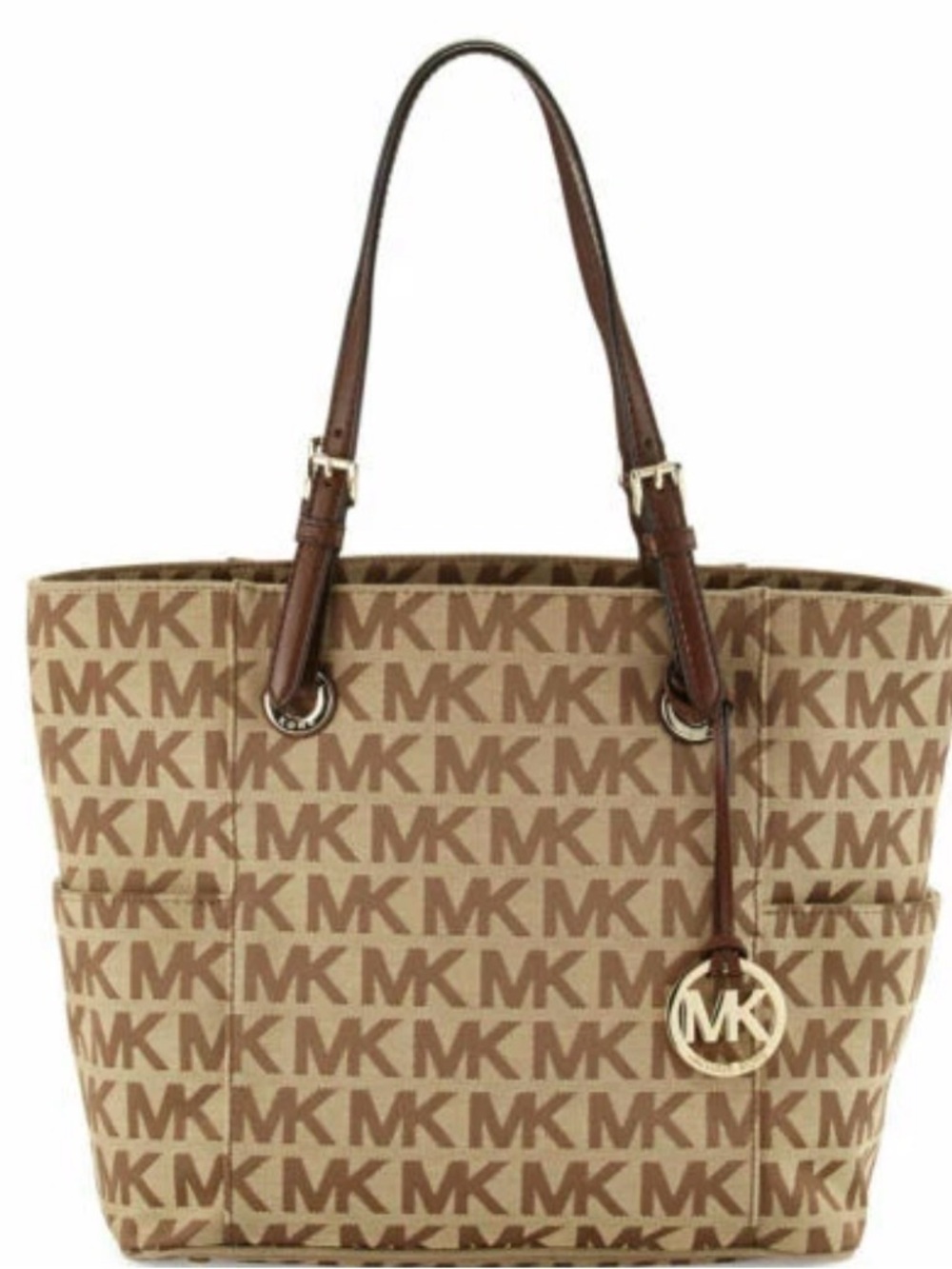 Michael Kors Tan & Brown MK Monogram Tote